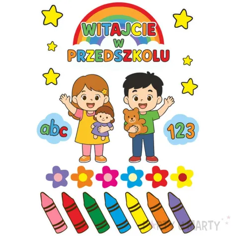 dekoracja kartonowa witajcie w przedszkolu 24 elementy