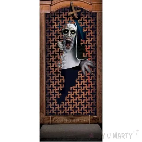 dekoracja konfesjonal z zakonnica guirca 80x180 cm