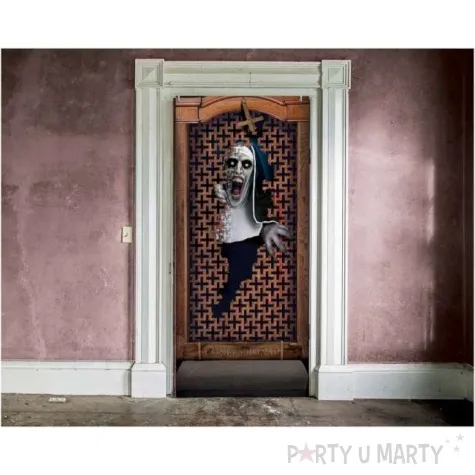 dekoracja konfesjonal z zakonnica guirca 80x180 cm