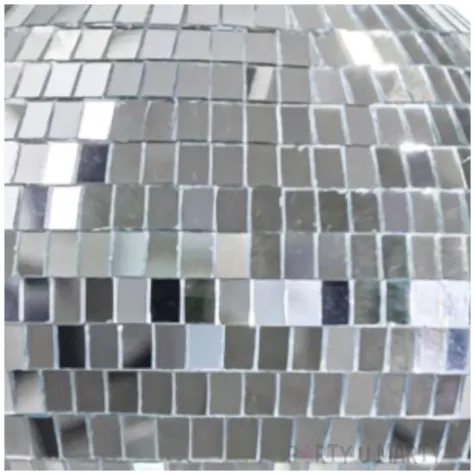 dekoracja kula dyskotekowa disco srebrny partydeco 40 cm