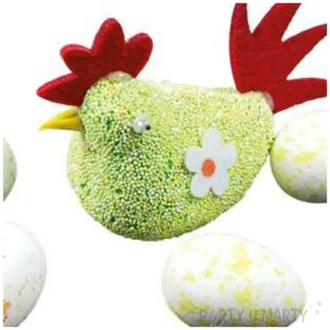 dekoracja kura z pisankami mix titanum