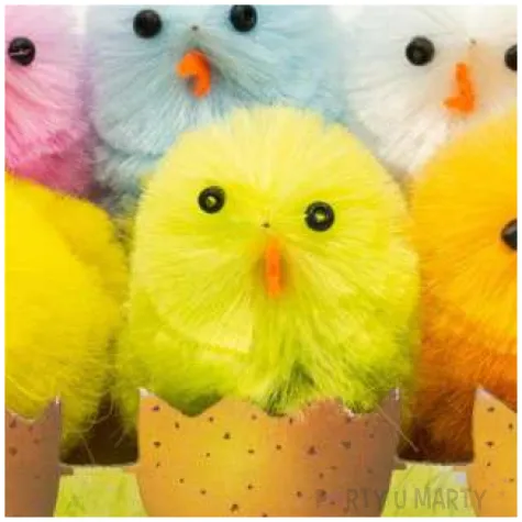 dekoracja kurczaki kolorowe 4 cm aliga 6 szt