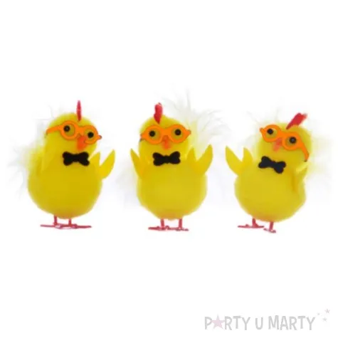dekoracja kurczaki w okularach arpex 5 cm 3 szt