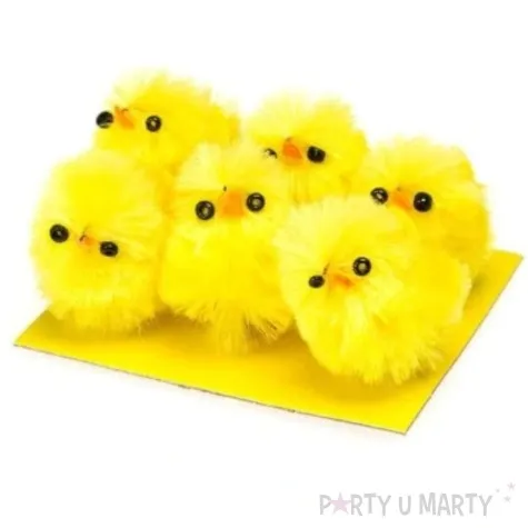 dekoracja kurczaki zolte 3 cm arpex 6 szt