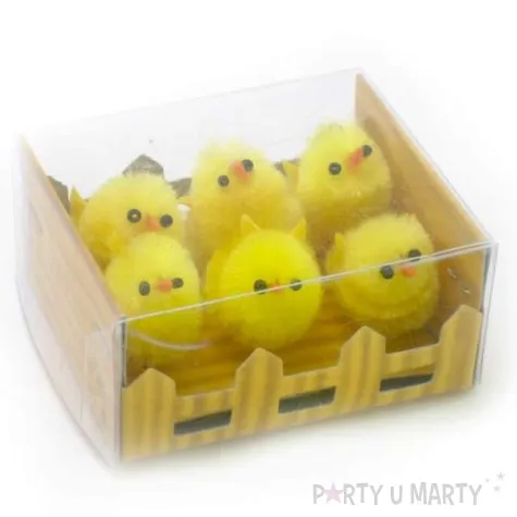 dekoracja kurczaki zolte 3 cm arpex 6 szt