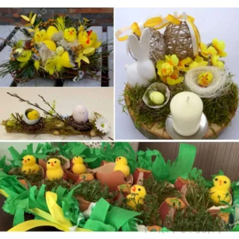 dekoracja kurczaki zolte 5 5 cm aliga 3 szt