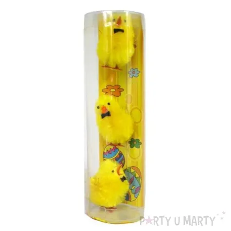 dekoracja kurczaki zolte w muszkach 3 5 cm aliga 3 szt