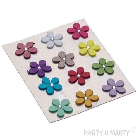 dekoracja kwiatki mix skorzane brewis 12 szt