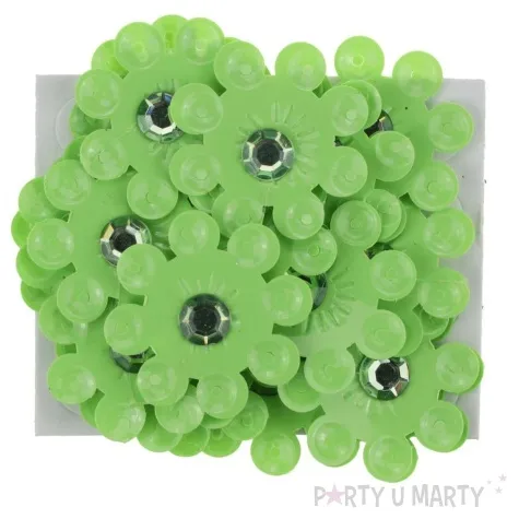 dekoracja kwiaty z cyrkoniami zielony 33 mm 20 szt