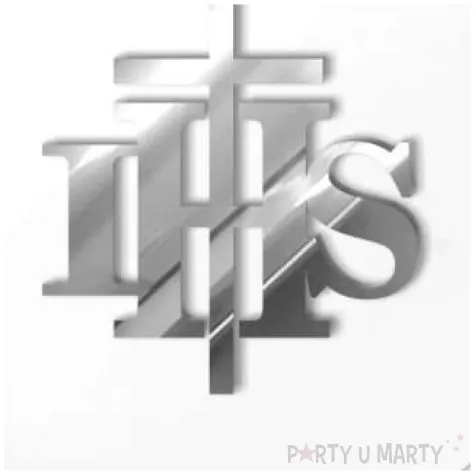 dekoracja laminowana hostia ihs srebrny lustrzany 22 x 21 cm