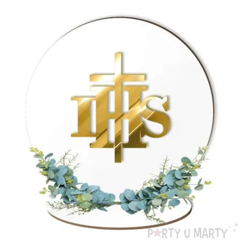 dekoracja laminowana hostia ihs zloty lustrzany 22 x 21 cm