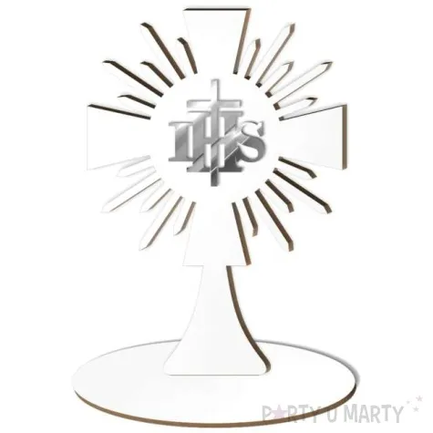 dekoracja laminowana kielich ihs srebrny lustrzany 15 x 21 cm