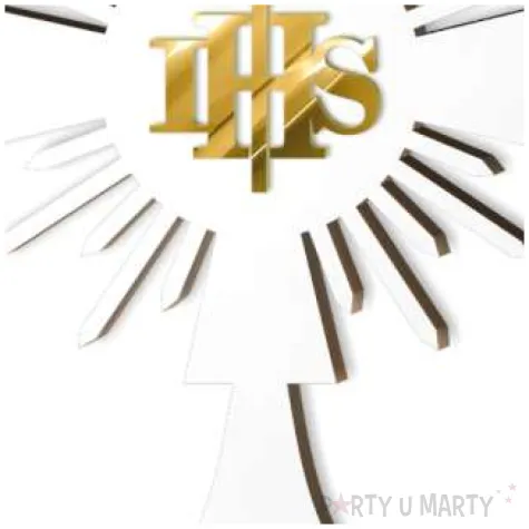 dekoracja laminowana kielich ihs zloty lustrzany 15 x 21 cm