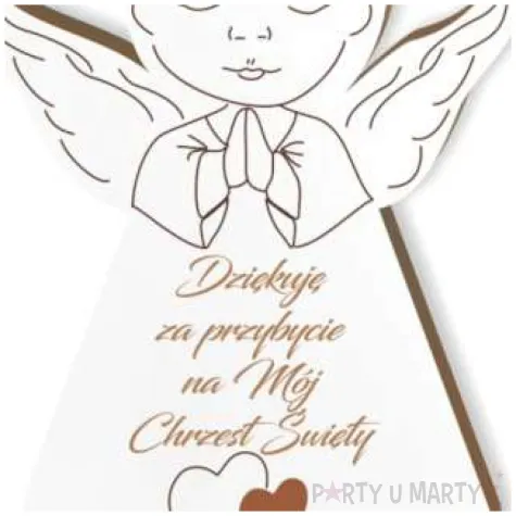 dekoracja laminowana podziekowania chrzest sw aniolek ch 10 cm