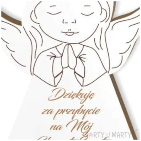 dekoracja laminowana podziekowania chrzest sw aniolek dz 10 cm