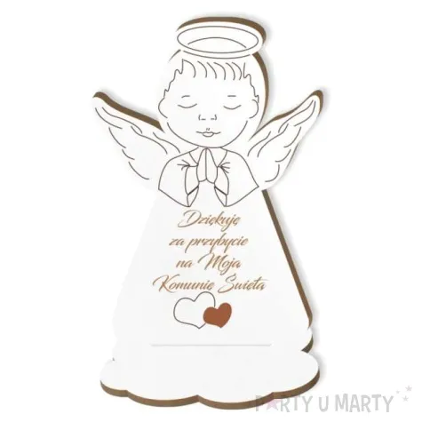 dekoracja laminowana podziekowania komunia sw aniolek ch 10 cm