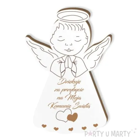 dekoracja laminowana podziekowania komunia sw aniolek ch 10 cm