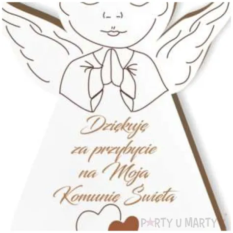dekoracja laminowana podziekowania komunia sw aniolek ch 10 cm
