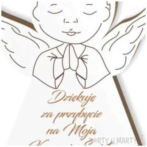 dekoracja laminowana podziekowania komunia sw aniolek ch 10 cm