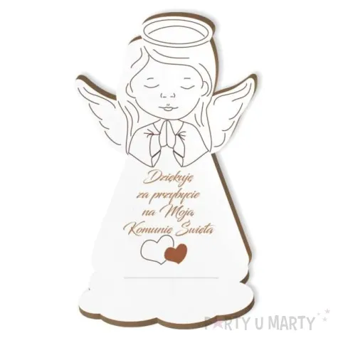 dekoracja laminowana podziekowania komunia sw aniolek dz 10 cm
