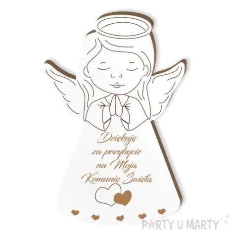 dekoracja laminowana podziekowania komunia sw aniolek dz 10 cm