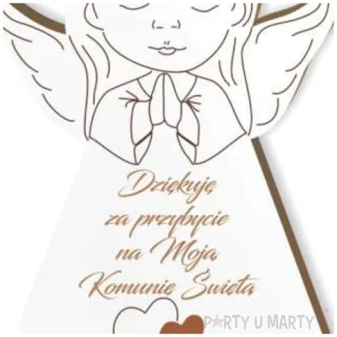 dekoracja laminowana podziekowania komunia sw aniolek dz 10 cm