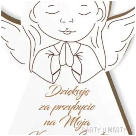 dekoracja laminowana podziekowania komunia sw aniolek dz 10 cm