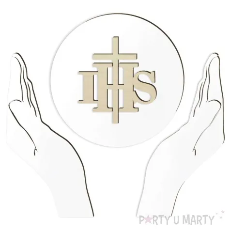 dekoracja laminowona hostia ihs i dlonie 58x38 cm