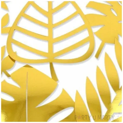 dekoracja lustrzane liscie zloty dekolo 21 szt