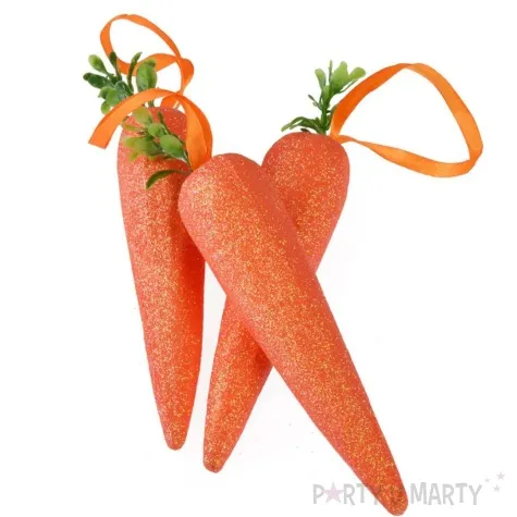 dekoracja marchewki duze oranz brokatowy arpex 3 szt