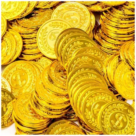 dekoracja monety pieniadze zloty gadgetmaster 144 szt
