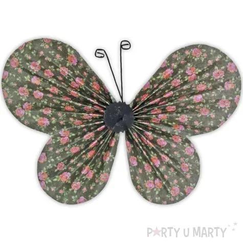 dekoracja motyle papierowe z rozami czarne titanum 4 5 cm 2 szt