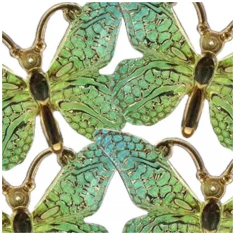 dekoracja motylki samoprzylepne zielono zloty titanum 4 szt