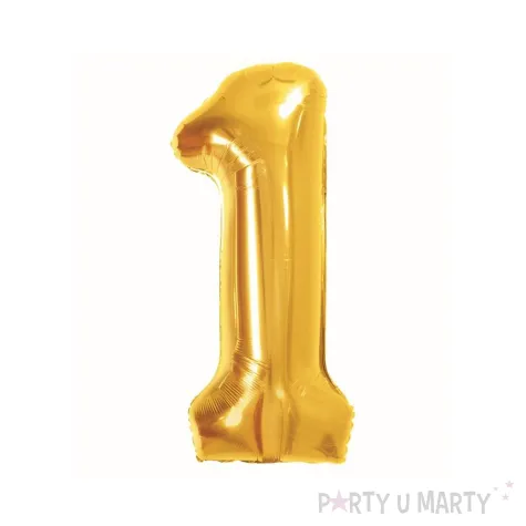 dekoracja na 1 11 15 16 18 urodziny balon foliowy cyfra 1 zloty ciemny duzy 33 dgt