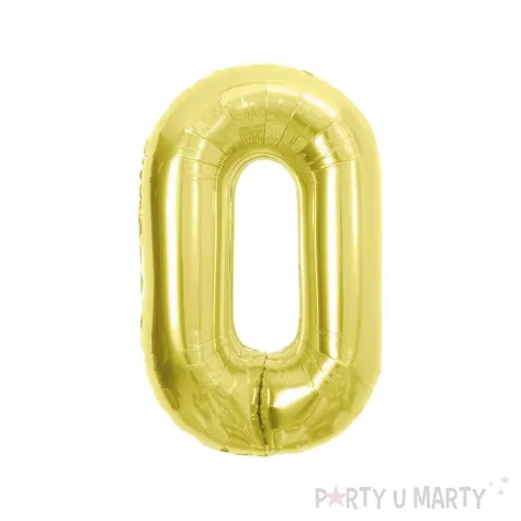 dekoracja na 10 20 30 40 50 60 70 80 urodziny balon foliowy cyfra 0 zloty jasny duzy 33 dgt