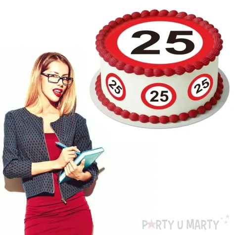 dekoracja na 18 30 40 50 60 70 urodziny oplatek na tort traffic birthday personalizacja 1 8