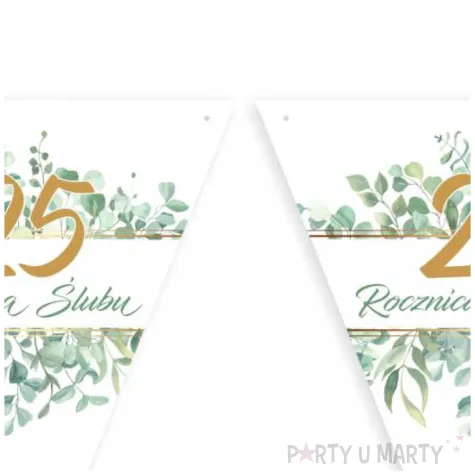 dekoracja na 25 rocznice slubu baner girlanda papierowa srebrne gody 3 6 m