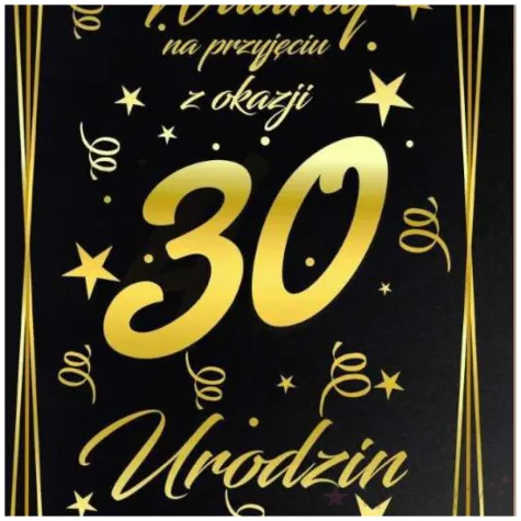 dekoracja na 30 urodziny drewniana tablica powitalna glamour zloto czarna powitanie gosci