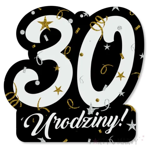 dekoracja na 30 urodziny duza liczba znak napis do przylejenia glamou birthday 46 5x48 cm