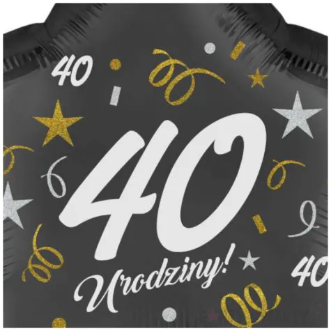 dekoracja na 40 urodziny balon foliowy gwiazda glamour czarny 18 str