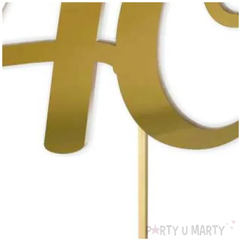 dekoracja na 40 urodziny topper z pleksy liczba 40 zloty lustrzany 18 cm