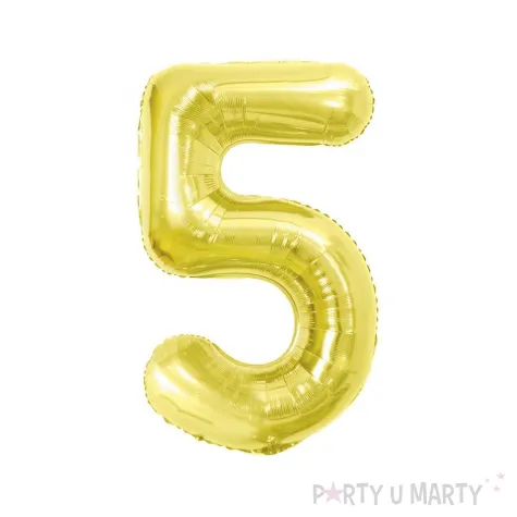 dekoracja na 5 15 25 35 45 50 55 65 urodziny balon foliowy cyfra 5 zloty ciemny duzy 33 dgt