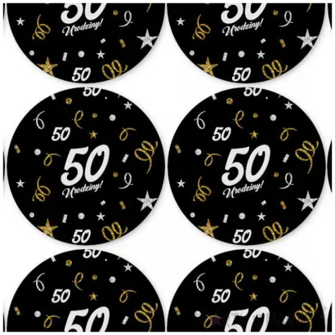 dekoracja na 50 urodziny papierowe podkladki pod kubki 50 glamour czarne 12 szt