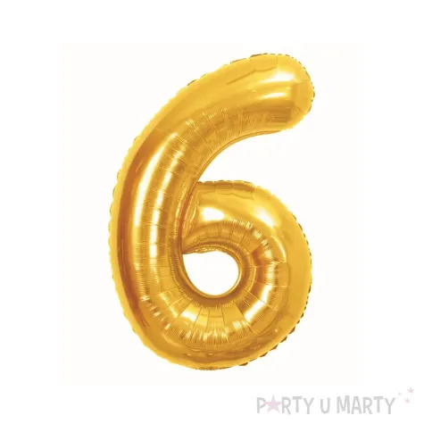 dekoracja na 6 16 60 65 urodziny balon foliowy cyfra 6 zloty ciemny duzy 33 dgt