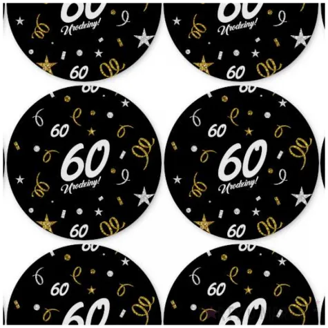 dekoracja na 60 urodziny papierowe podkladki pod kubki 60 glamour czarne 12 szt