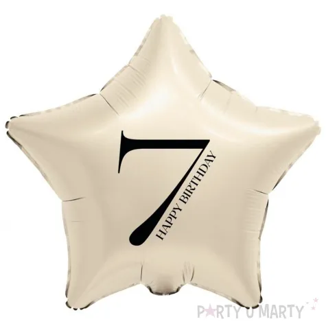 dekoracja na 7 17 27 37 47 57 67 70 75 urodziny balon foliowy gwiazda cyfra 7 kremowy 18 dgt