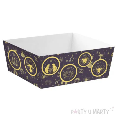 dekoracja na andrzejki papierowe pudelka na chipsy i przekaski astro zodiak 4 szt