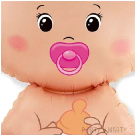 dekoracja na baby shower dla dziewczynki balon foliowy bobas dziewczynka flexmetal 14 shp