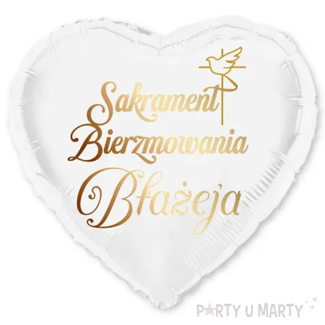 dekoracja na bierzmowanie balon foliowy sakrament golebica personalizacja bialy 18 hrt