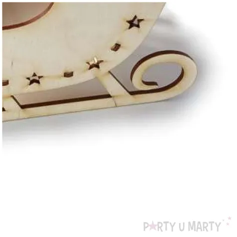 dekoracja na boze narodzenie sanie mikolaja na slodycze 24 cm